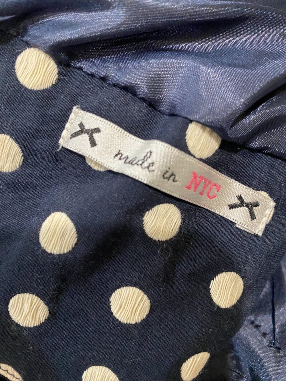 Yoana Baraschi Navy Polka Dot Blazer Jacket Size 6 Peplum Tailored Retro Chic - Picture 5 of 7